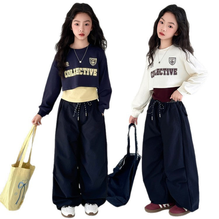 Girls Color-Block Hoodie Set – Autumn 3-Piece Outfit – Baby & Children's Outfits – Image 5