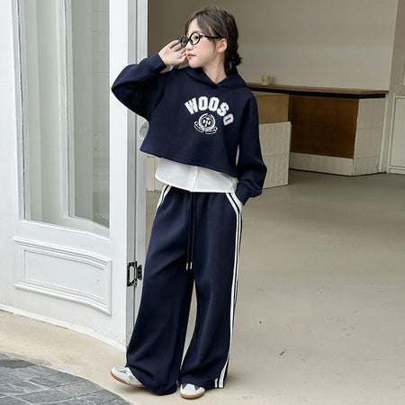 Girls Wide-Leg Set – Autumn Sweatshirt Outfit Suit – Baby & Children's Outfits – Image 1
