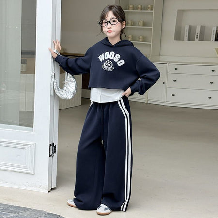 Girls Wide-Leg Set – Autumn Sweatshirt Outfit Suit – Baby & Children's Outfits – Image 2