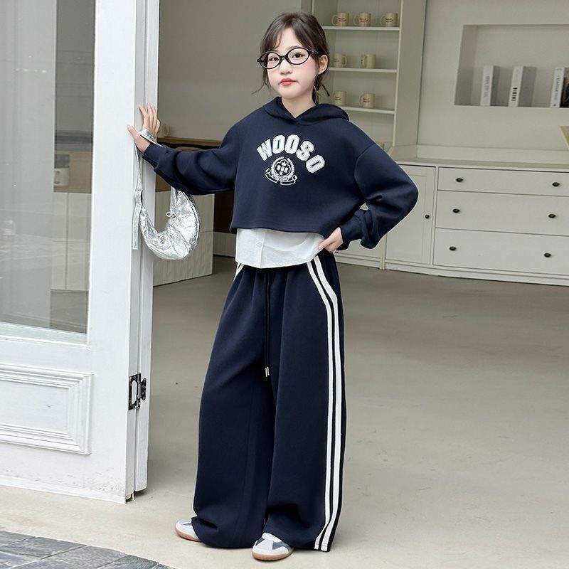 Girls Wide-Leg Set – Autumn Sweatshirt Outfit Suit – Baby & Children's Outfits – Image 2