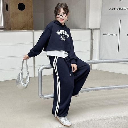 Girls Wide-Leg Set – Autumn Sweatshirt Outfit Suit – Baby & Children's Outfits – Image 3
