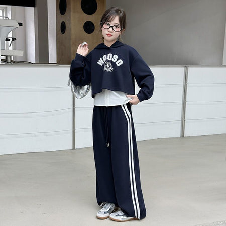 Girls Wide-Leg Set – Autumn Sweatshirt Outfit Suit – Baby & Children's Outfits – Image 4