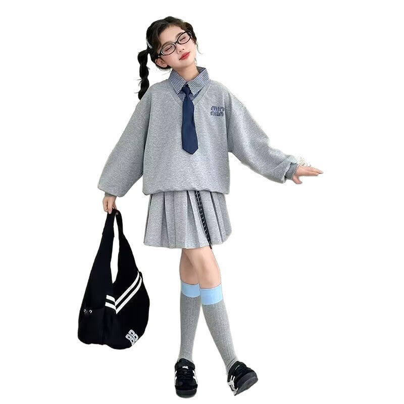 Girls Lapel Skirt Set – Spring Autumn Outfit Suit – Baby & Children's Outfits – Image 5