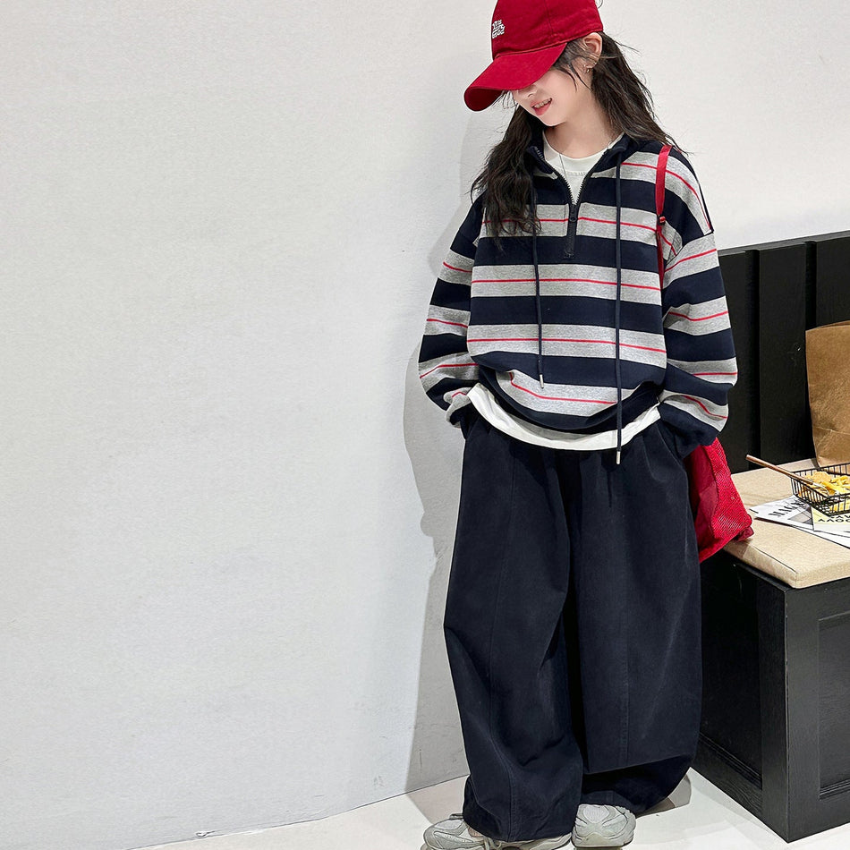 Girls Striped Sweatshirt Set – Autumn Outfit Trendy – Baby & Children's Outfits – Image 2