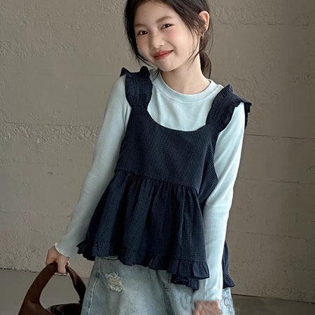 Girls Color Block Lace Vest Two-Piece Outfit Set – Baby & Children's Outfits – Image 4
