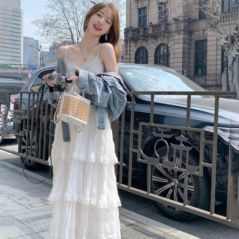 White Sleeveless Strap Beach Dress Women Summer 2026