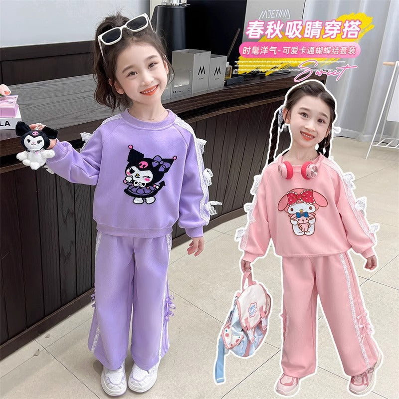 Baby Girl Korean Bow Two-Piece Set Spring Autumn – Baby & Children's Outfits – Image 2