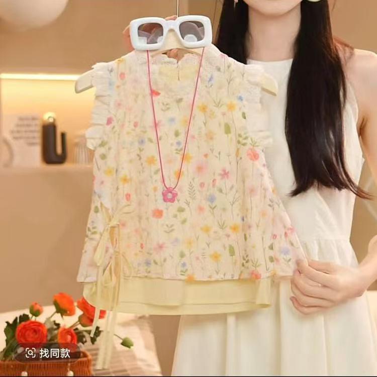 Girls Floral Princess Vest Dress Set Summer Style – Baby & Children's Outfits – Image 4