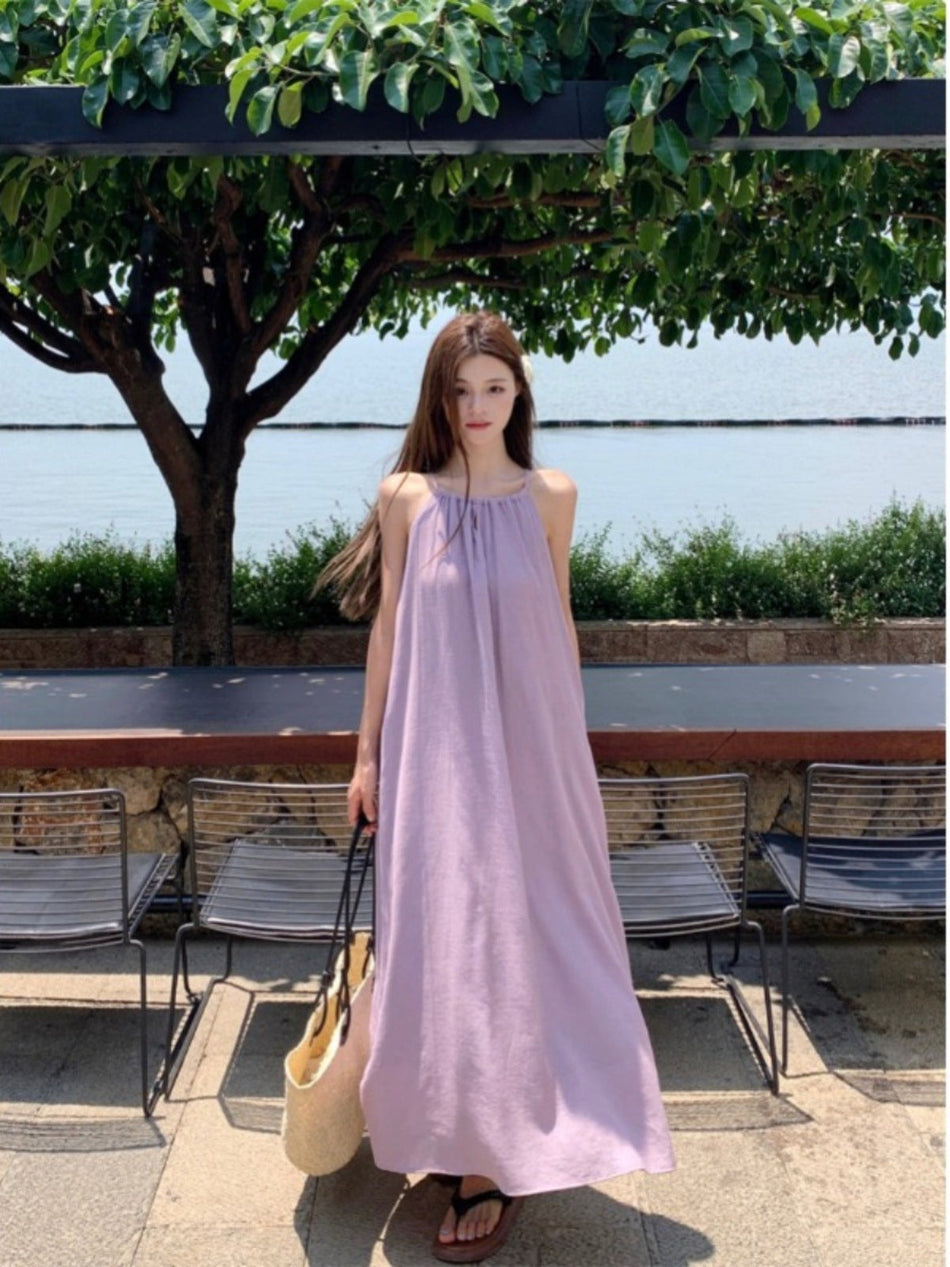 Loose Sling Sleeveless Long Dress Women Summer Vacation