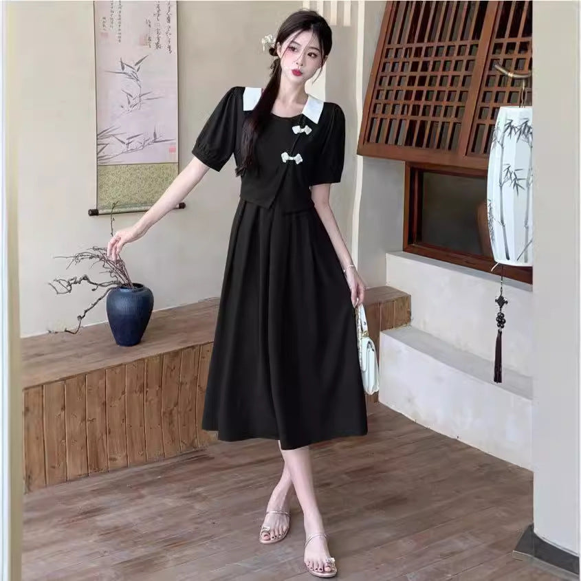 Plus Size Chinese Style POLO Collar Dress Women Summer