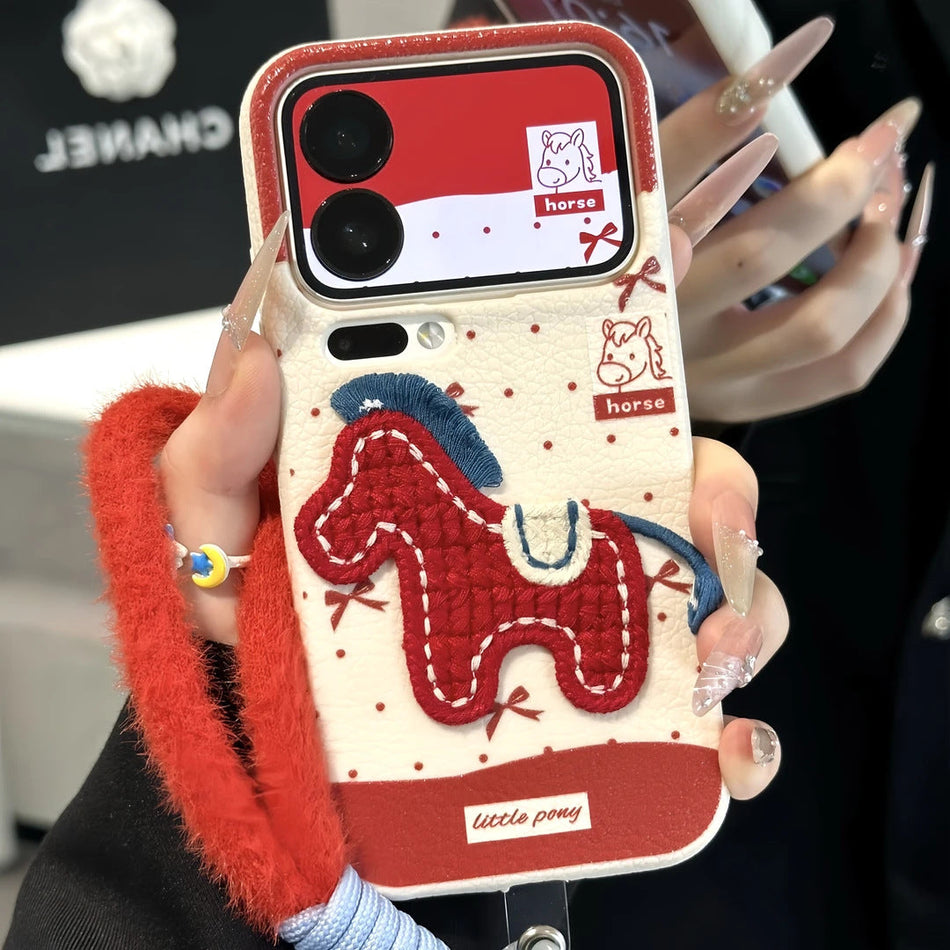 Vivo Pony Embroidered Phone Case S30 Y500 iQOO X300