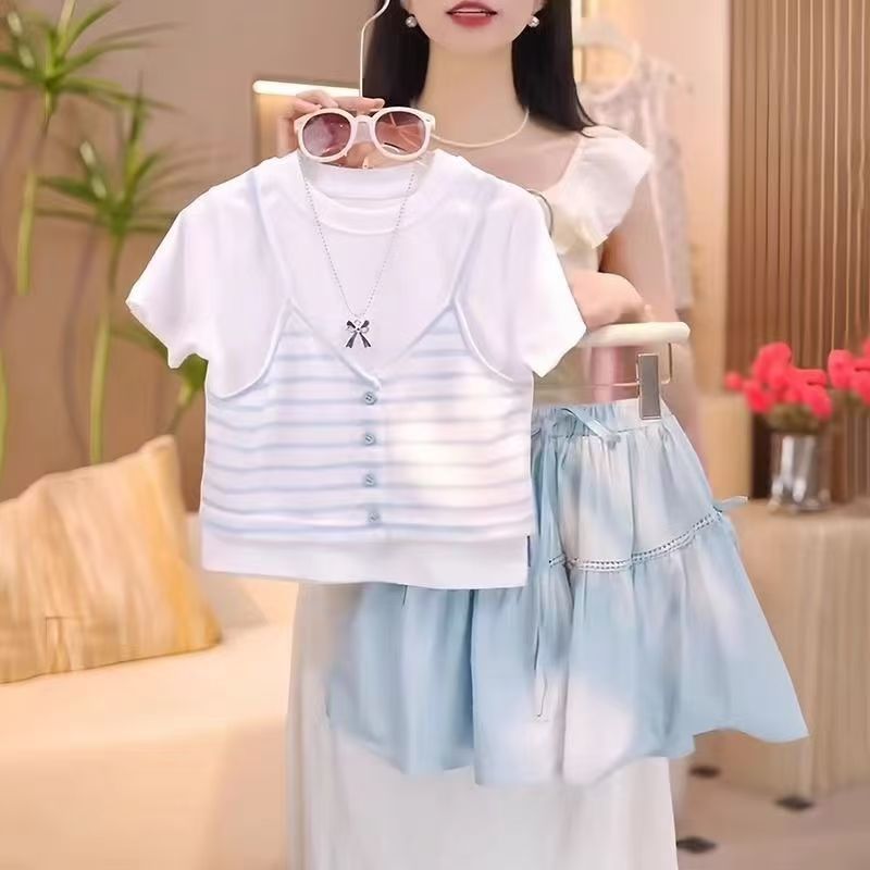 Girls Princess T-Shirt & Skirt Summer Set – Baby & Children's Outfits – Image 1