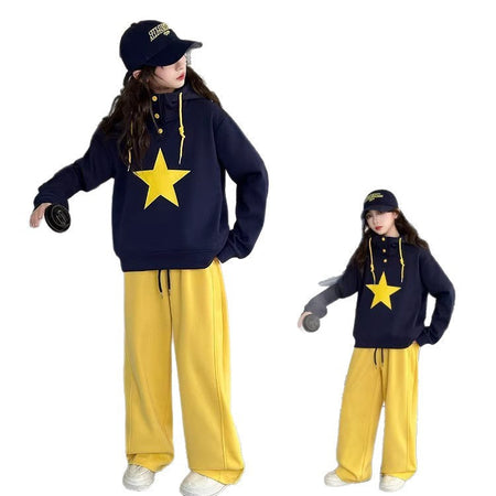 Girls Star Sweatshirt Set Autumn Two-Piece Outfit – Baby & Children's Outfits – Image 5