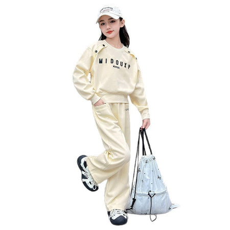 Girls Trendy Sweatshirt Two-Piece Sports Set – Baby & Children's Outfits – Image 5