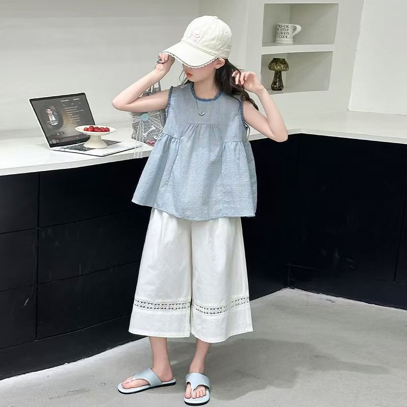 Girls Lace Sleeveless Princess Two-Piece Set – Baby & Children's Outfits – Image 2