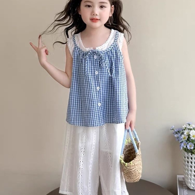 Girls Korean Style Plaid Two-Piece Set – Baby & Children's Outfits – Image 2