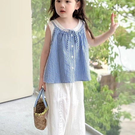 Girls Korean Style Plaid Two-Piece Set – Baby & Children's Outfits – Image 3