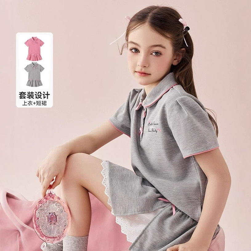 Girls Bow Skirt Two-Piece Summer Set – Baby & Children's Outfits – Image 3