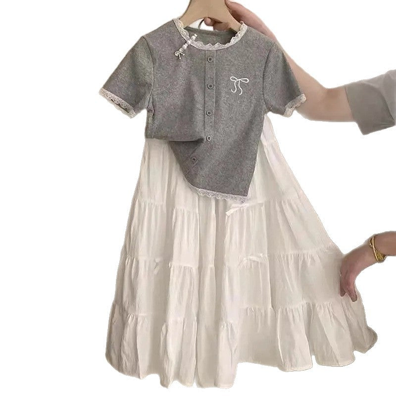 Girls Cake Skirt Lace Two-Piece Summer Set – Baby & Children's Outfits – Image 5