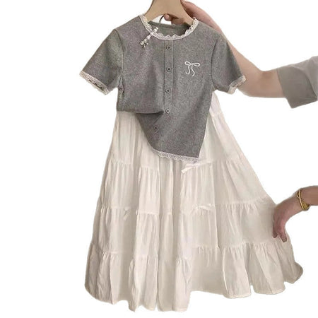 Girls Cake Skirt Lace Two-Piece Summer Set – Baby & Children's Outfits – Image 5