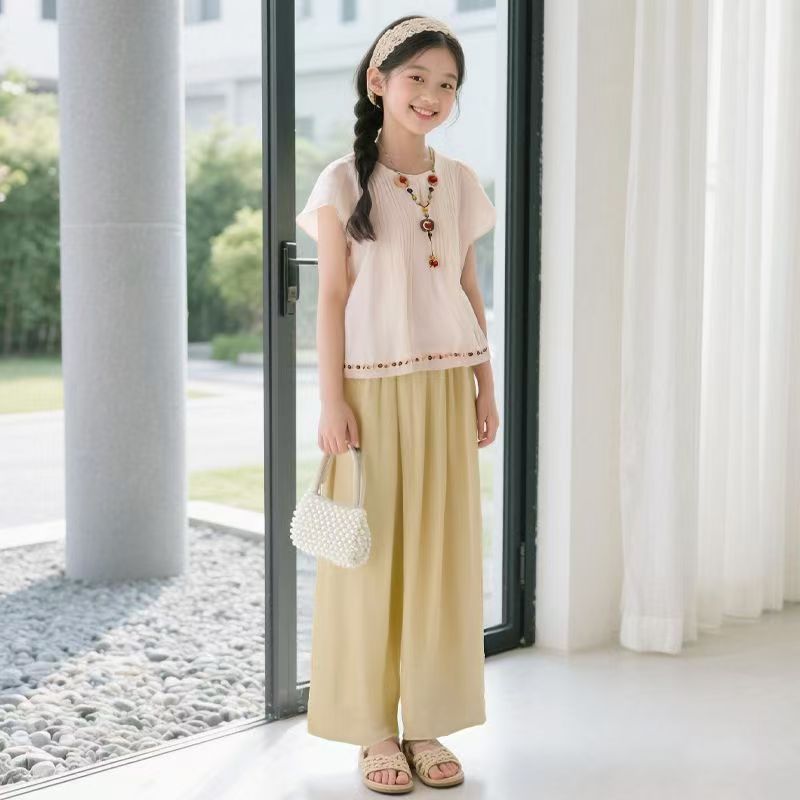 Girls Korean Yamamoto Pants Two-Piece Set – Baby & Children's Outfits – Image 4