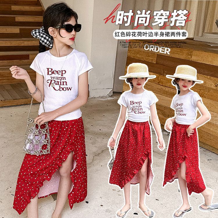 Girls Floral Ruffle Lace Summer Two-Piece Set – Baby & Children's Outfits – Image 3