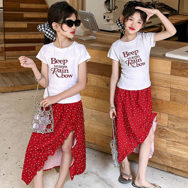 Girls Floral Ruffle Lace Summer Two-Piece Set – Baby & Children's Outfits – Image 1
