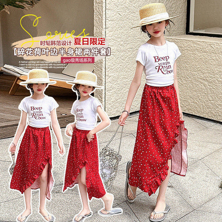 Girls Floral Ruffle Lace Summer Two-Piece Set – Baby & Children's Outfits – Image 2