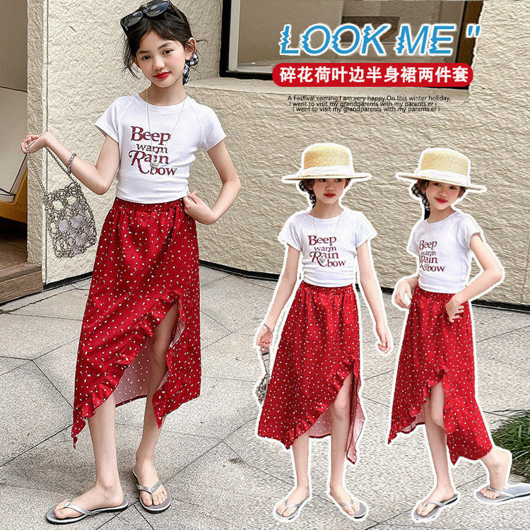 Girls Floral Ruffle Lace Summer Two-Piece Set – Baby & Children's Outfits – Image 4