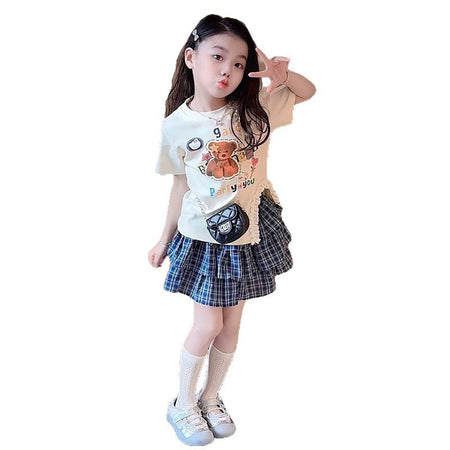 Girls Korean Lace Cake Skirt Summer Set – Baby & Children's Outfits – Image 5