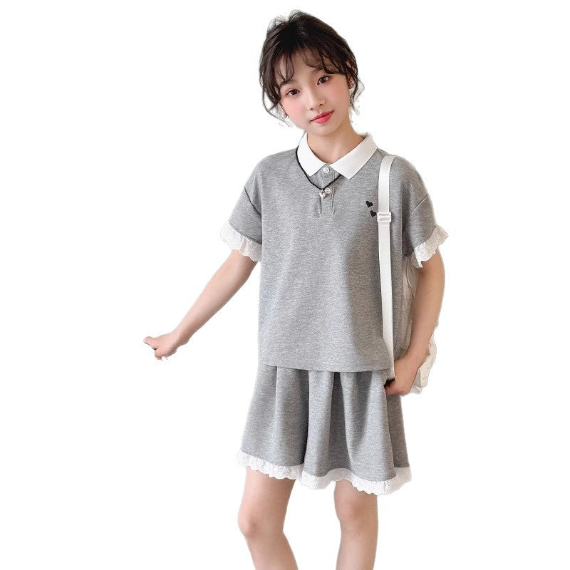 Girls Korean Polo Shorts Summer Two-Piece Set – Baby & Children's Outfits – Image 5