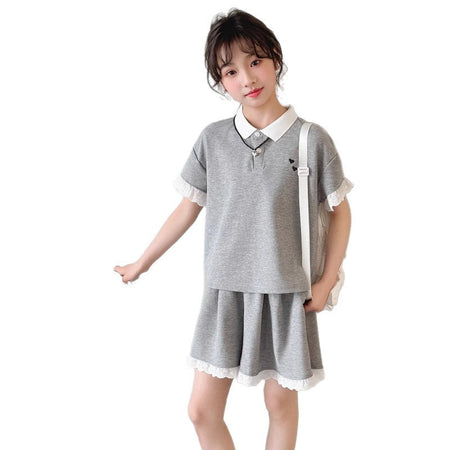 Girls Korean Polo Shorts Summer Two-Piece Set – Baby & Children's Outfits – Image 5