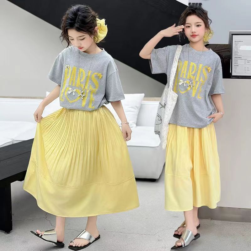 Girls Korean Printed Skirt Summer Two-Piece Set – Baby & Children's Outfits – Image 2