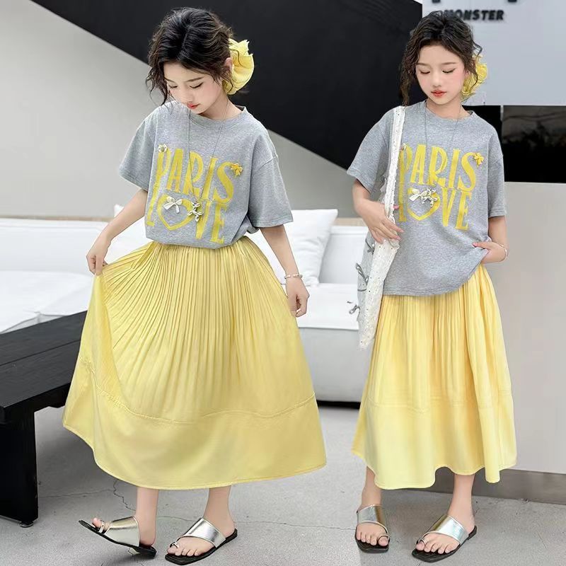 Girls Korean Printed Skirt Summer Two-Piece Set – Baby & Children's Outfits – Image 3