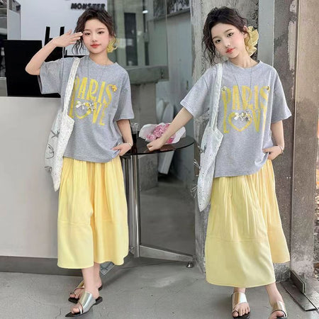 Girls Korean Printed Skirt Summer Two-Piece Set – Baby & Children's Outfits – Image 4