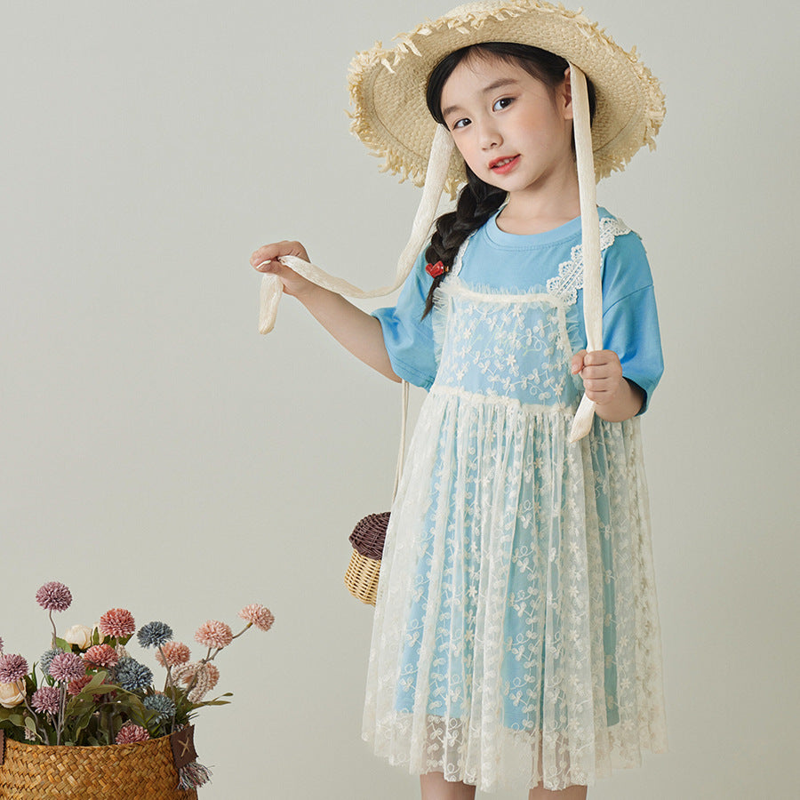 Girls Lace Princess Two-Piece Summer Dress Set – Baby & Children's Outfits – Image 2
