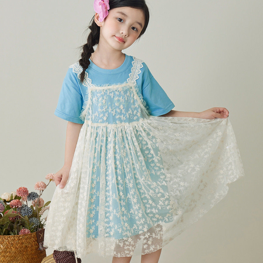 Girls Lace Princess Two-Piece Summer Dress Set – Baby & Children's Outfits – Image 4