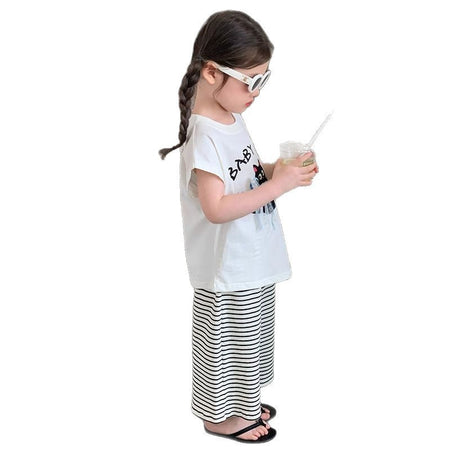 Girls Korean Cat Print Wide-Leg Summer Set – Baby & Children's Outfits – Image 5