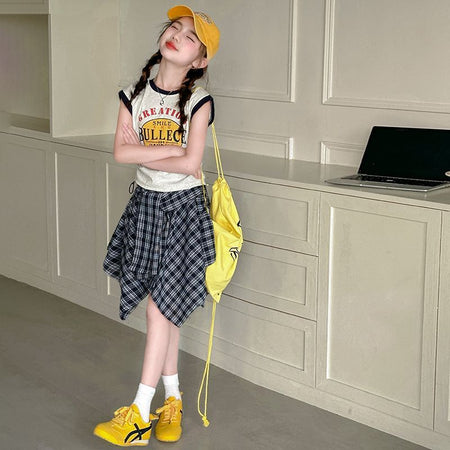 Girls Color-Block Skirt Sleeveless Summer Set – Baby & Children's Outfits – Image 2