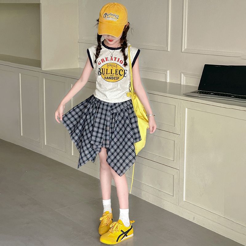 Girls Color-Block Skirt Sleeveless Summer Set – Baby & Children's Outfits – Image 3