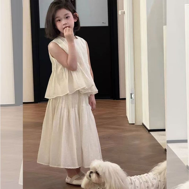 Girls Off-Shoulder Ruffle Skirt Summer Set – Baby & Children's Outfits – Image 1