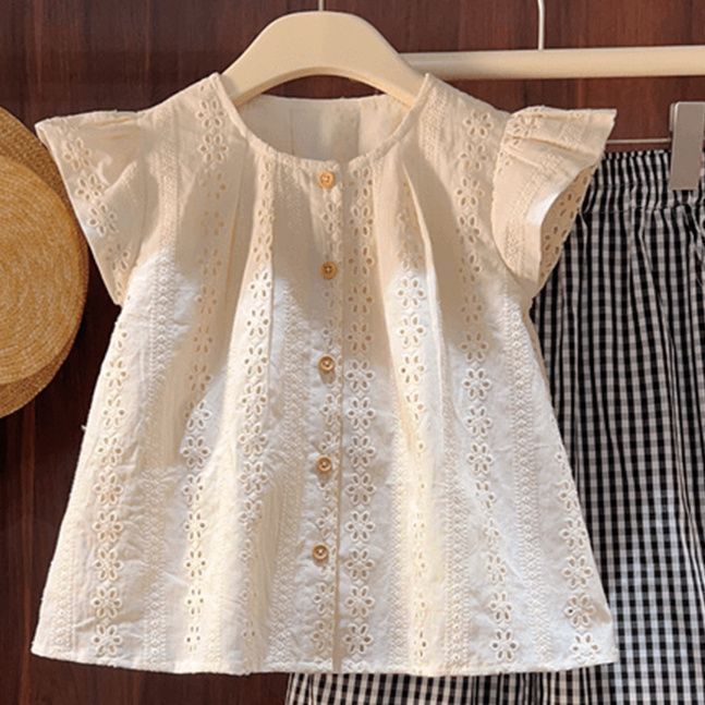 Girls Korean Plaid Pants Summer Two-Piece Set – Baby & Children's Outfits – Image 2