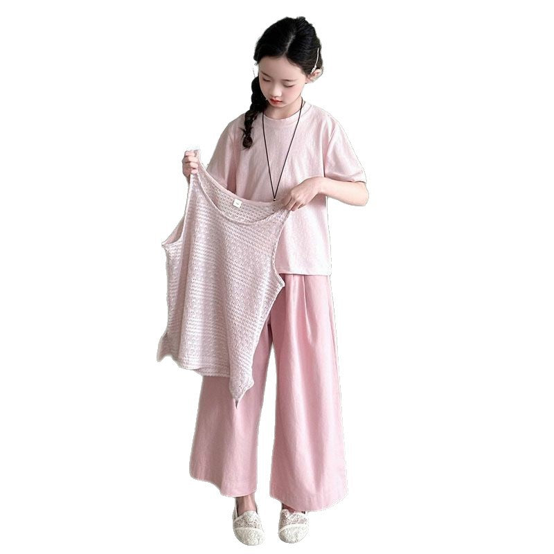Girls Korean Vest Pants 3-Piece Summer Set – Baby & Children's Outfits – Image 5