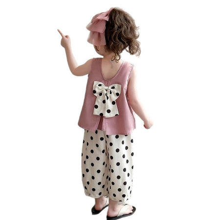 Girls Bow Top Polka Dot Pants Summer Set – Baby & Children's Outfits – Image 5