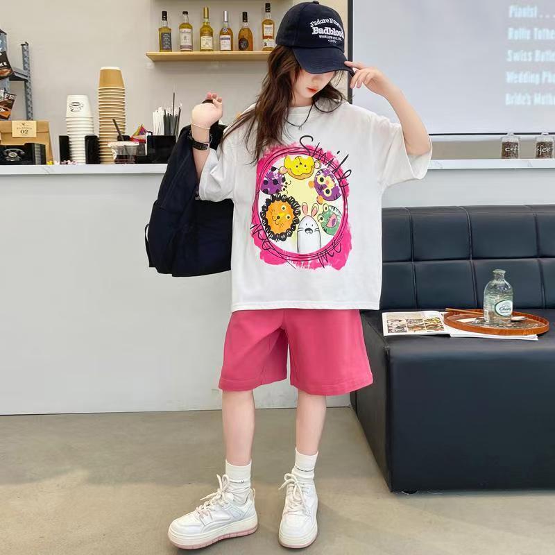 Girls Cartoon Shorts Summer Two-Piece Set – Baby & Children's Outfits – Image 4