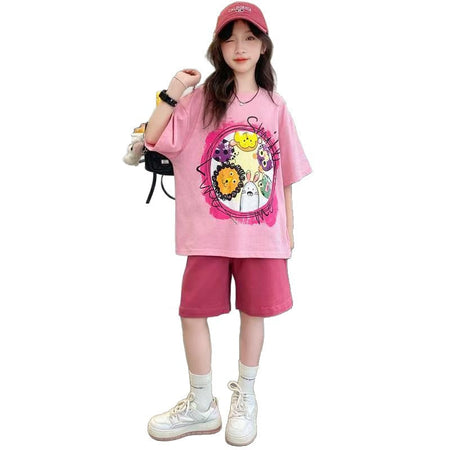 Girls Cartoon Shorts Summer Two-Piece Set – Baby & Children's Outfits – Image 5