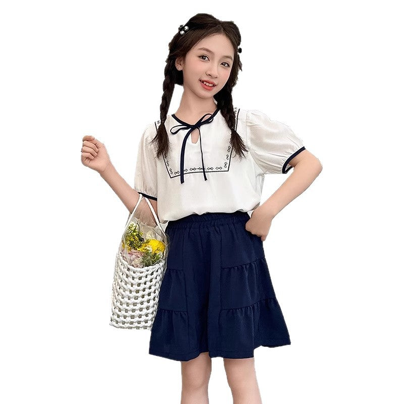 Girls Puff Sleeve Pants Summer Two-Piece Set – Baby & Children's Outfits – Image 5