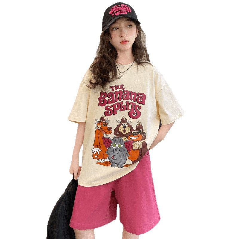 Girls Cartoon Sports Shorts Summer Set – Baby & Children's Outfits – Image 5