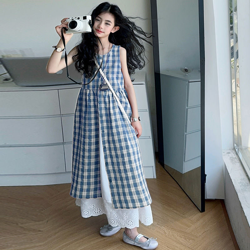 Girls Plaid Blouse Skirt Summer Two-Piece Set – Baby & Children's Outfits – Image 4