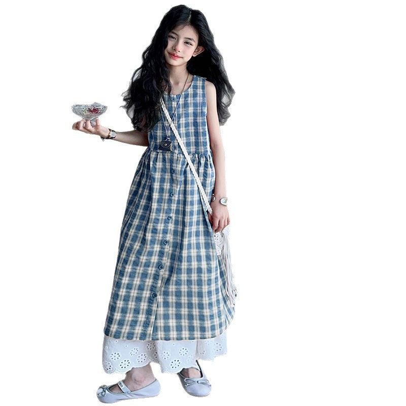 Girls Plaid Blouse Skirt Summer Two-Piece Set – Baby & Children's Outfits – Image 5